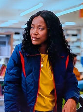 Kiki Palmer in The Burbs wearing a cute light winter jacket