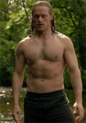 Outlander's Sam Heughan shirtless on the show