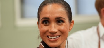 Royalist: Duchess Meghan left Nottingham in time to make the school run