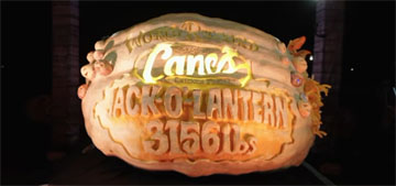 World’s largest pumpkin becomes world’s largest jack-o’-lantern