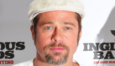 Brad Pitt finally shaves most of that nasty beard off