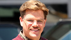 Matt Damon on set looking like Ned Flanders