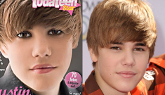Justin Bieber either posed with a full face of makeup, or someone is lying