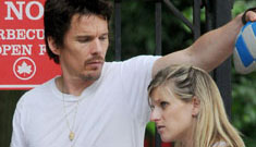 Ethan Hawke out with his pregnant fiance, who was his kids’ nanny