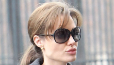Angelina Jolie’s grey coat porn in Paris: boring or   simply professional?