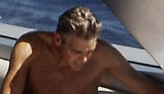 George Clooney Shirtless, plus woman freaks out at seeing Clooney