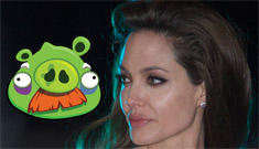 Angelina Jolie is addicted to Angry Birds, but Jack Black can still beat her