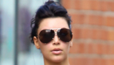 Kim Kardashian: “Size 4” in spandex, with an Hermes Birkin gym bag