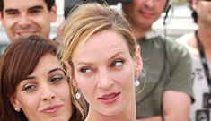 Uma Thurman in Dolce & Gabbana in Cannes: stunning or too boob flowery?