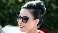 Dita Von Teese’s casual attire: too matchy-matchy or goddess in red?