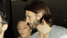 Ashton Kutcher leaves hotel with “mystery blonde”: innocent or suspicous?