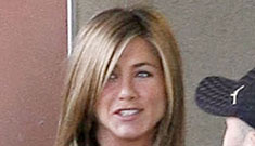 Jennifer Aniston visits a school, goes to Mayer’s house that night