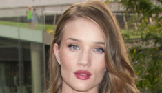 Rosie Huntington-Whiteley in red lamé: showgirl fug or stunning?
