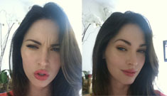 Megan Fox lifts her eyebrows up to show she hasn’t had Botox