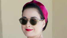 Dita Von Teese in a casual, flowery dress: beautiful or too “garden party”?