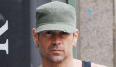Colin Farrell out in a tank top, showing his bulge