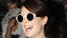 Julianne Moore looks kind of crazy at the Lanvin show in Paris: WTF?