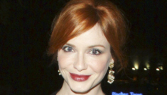Christina Hendricks in black leather: refreshingly pretty or too much?