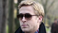 Ryan Gosling & Eva Mendes make out in public, but she’s more into it than he is
