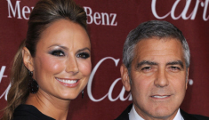 Stacy Keibler in McQueen, with George Clooney: overworked and busted?