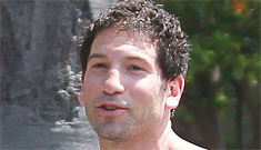 Jon Bernthal shirtless, shaved and with bright yellow socks: would you hit it?