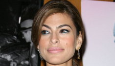 Eva Mendes goes dateless in an Honor dress for an LA screening: cute?