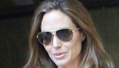 Angelina Jolie spent her 37th birthday in England, with her family, eating cake