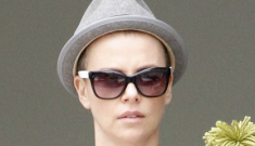 Charlize Theron shows off her newly buzzed hair during an outing with baby Jackson
