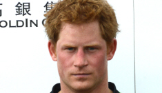 Prince Harry gets sweaty at a polo match with William, Kate & Lupo: hot?