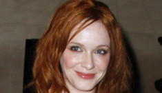 Christina Hendricks in Paris at the Versace show: busted (ha) or beautiful?