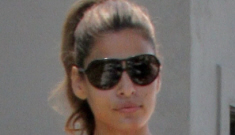 Eva Mendes walks Ryan Gosling’s dog, and is she hiding a small baby bump?