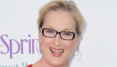 Meryl Streep in a coral, belted dress at the ‘Hope Springs’ premiere: ageless & lovely?