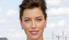 Jessica Biel loses the bangs, goes with a fancy belly shirt in Berlin: cute or fug?