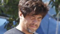 Benicio del Toro steps out for his first photo-op with his baby & his baby-mama
