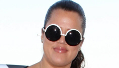 Khloe Kardashian’s round sunglasses & $3000 Celine purse: cute or unflattering?