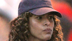 Eva Mendes debuts her curly locks on set with Jon Hamm: real hair or a wig?