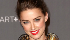 Amber Heard in little black Gucci at LACMA: lovely or OMG, awful necklace?