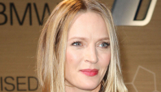 Uma Thurman flashes a huge diamond ring: is she engaged to her baby-daddy?