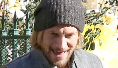 Gabriel Aubry spends time with Nahla at the library,   shows off his healed face