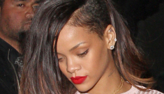 Rihanna shows off her new extensions as Chris Brown cozies up to Karrueche