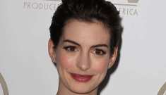 Anne Hathaway in floral Erdem at the PGAs: a bright spot in a sea of black dresses?