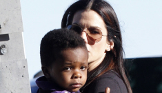 Sandra Bullock & Louis supported Michael Oher & the Ravens at the Super Bowl