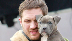 Tom Hardy holding a pit bull puppy: the best thing ever, in the whole world?