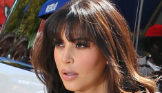 Kim Kardashian really did get bangs & she’s ‘mommy blogging’ about her diet