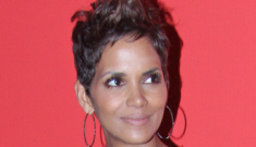 Halle Berry shows off her growing bump in Monique Lhuillier: dated or pretty?