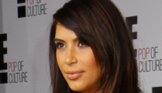Kim Kardashian wears a full-skirted black dress at the E! Upfronts: disaster?
