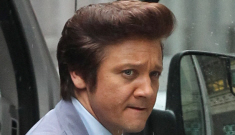 Jeremy Renner’s 1970s pompadour & polyester suit: would you hit it?