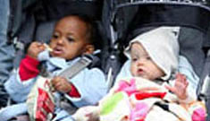 Shiloh and Zahara in a double stroller