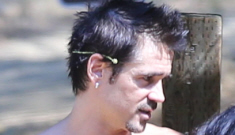 Colin Farrell shows off his tattoos during a shirtless hike: would you hit it?