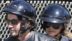 Keanu Reeves rides his motorcycle with a lucky ‘mystery woman’